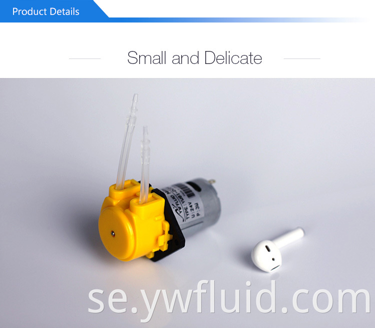 YWfluid mikro peristaltisk pump med 12v DC motor vätskedoseringspump slang peristaltisk pumphuvud